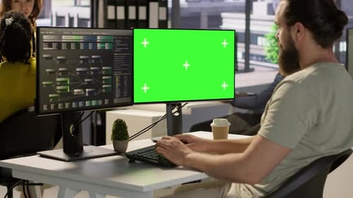 IT Specialist Programming Using Chroma Key Computer