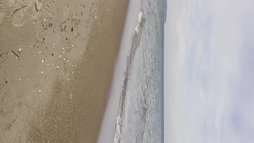 Baltic Sea Dark Blue Clouds and Sea or Ocean Water Surface with Foam Waves Before Storm Dramatic