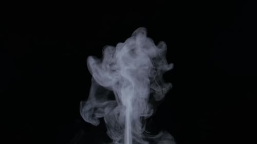 Rising White Smoke on Black Background
