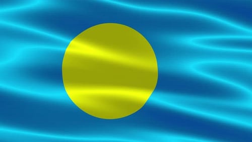 Seamless Looping Animation of the Palau Flag Waving