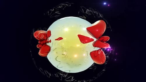 Abstract Playful Spherical Shape 3D Rendering