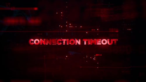 Digital Glitch Connection Timeout Red Text Animation