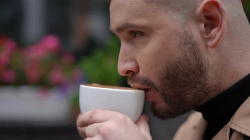 Moments of Contemplation with Coffee in the City Relaxing and Savoring Life