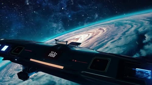 Space Ship And Milky Way Stars