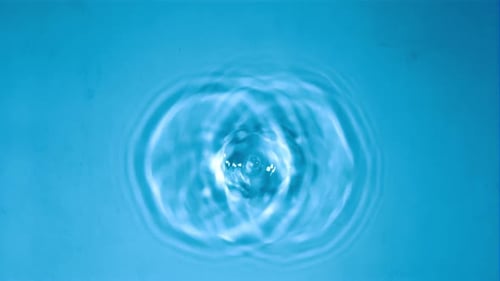 The Super Slow Motion Drop Falls Into the Water Filmed on a Highspeed Camera at 1000 Fps