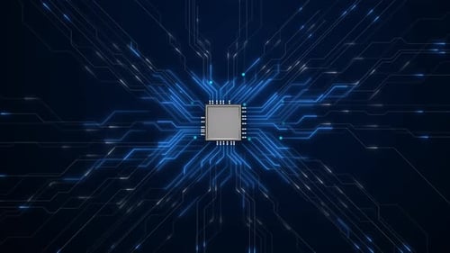 Motherboard Processor Circuits and Electronics CPU Advanced Futuristic Microprocessor Chip