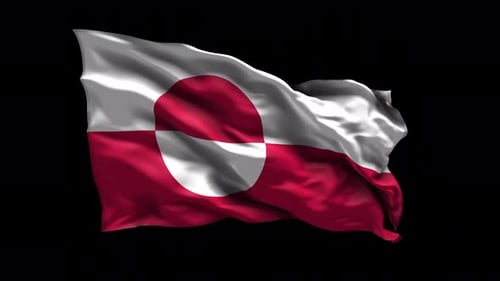 Realistic Waving Flag of Greenland Seamless Loop