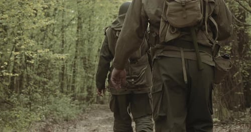 Group of Soldiers Marching In