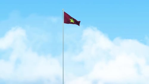Waving Vietnam National Flag Seamless Loop