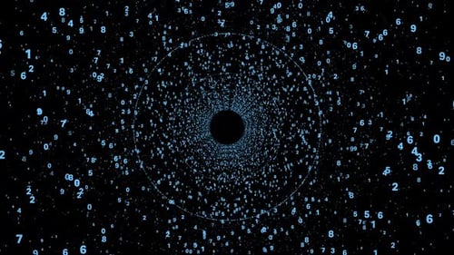 Blue Circle And Numbers Particle Tunnel 4 K 60 Fps