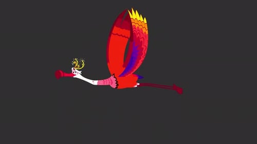 Wunderschöne Vogelfliege 2D-Animation