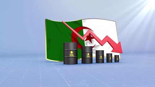 Algeria Oil Revenue And Reserves Decline With Red Arrow