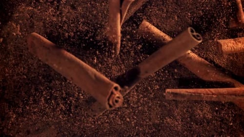 Cinnamon Sticks Filmed on a Highspeed Camera at 1000 Fps
