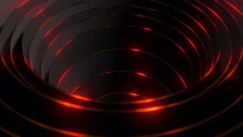 4k Interlocking Glowing Red Rings