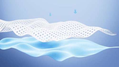 Múltiples capas de diseño en forma de onda para el fondo del colchón, renderizado 3D.