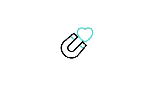 Animated Magnet Attracting Heart Icon Loop