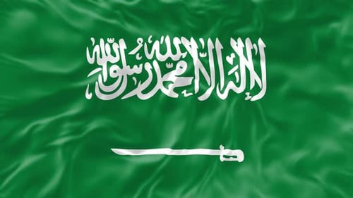 Seamless Loop Waving Flag of Saudi Arabia