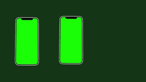 Green screen smartphone on green background