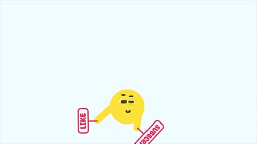 Animated Character Reveals Like and Subscribe Buttons