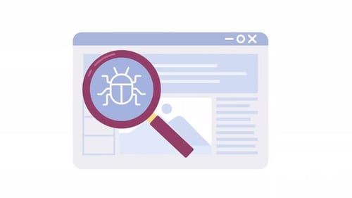 Animierte Scan-Website für Bugs