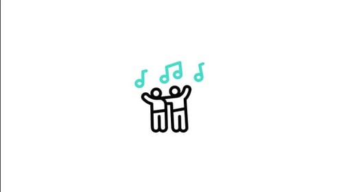 Minimalist Flat Design Music Icon Animation