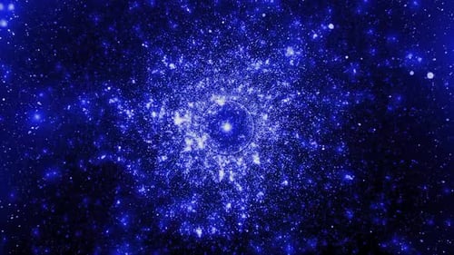 Blue Glitter Galaxy Particles Motion Background