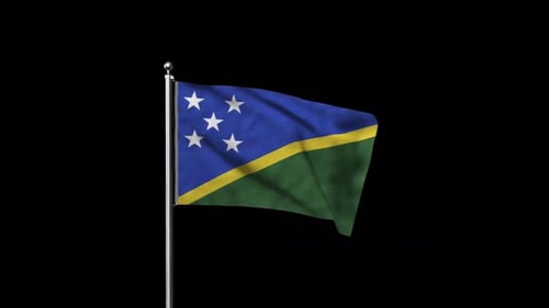 Solomon Islands National Flag Waving Seamless Loop