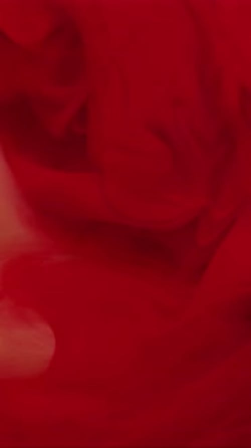 Swirling Red Ink Slowly Dissolving in Water, Abstract Art