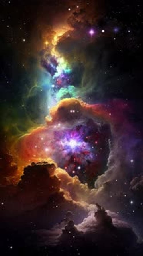 Vibrant Abstract Nebula and Stars in Deep Space Animation