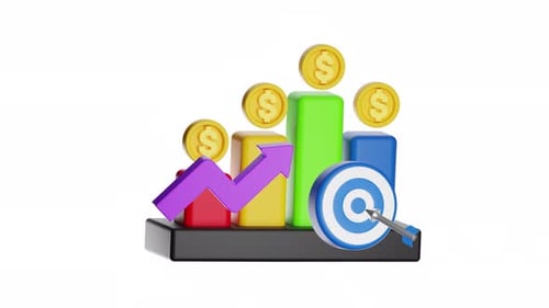 3d Icon Animation Bar Chart