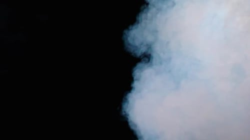 Ethereal White Smoke Rising on Black Background