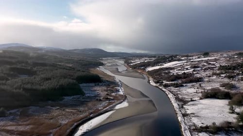 Aerial View of Gweebarra River Between Doochary and Lettermacaward in Donegal Ireland