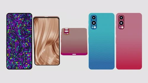 Seamless Loop of Vibrant Smartphones Showcasing Trendy Designs and Gradient Palettes