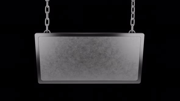 Metal sign on transparent background. Metal blank sign falls and hangs ...