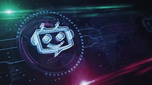 Chatbot ai online assistant support symbol loop digital concept