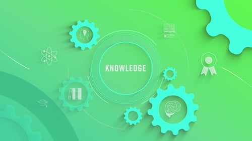 Flat Infographic Colorize Icons Background Knowledge Loopable Animation