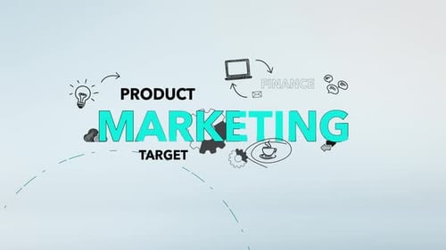 Animated Marketing Concept with Business Icons