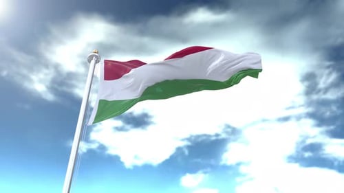 Drapeau de la Hongrie en boucle 4K