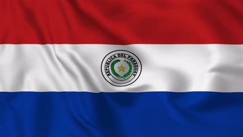 Waving Flag of Paraguay Seamless Loop Animation