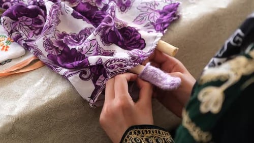 Detail Shot Of Doll Making By Woman