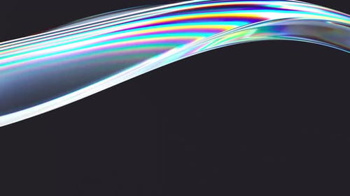 3D rendering of liquid iridescent smooth wave.