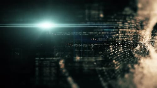 Abstract Futuristic Digital Data Stream Background with Glitch Effect
