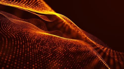 Particles Wave Flow Background Golden