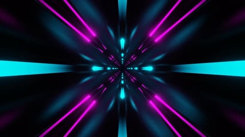 Pink And Cyan Neon Weightlessness Tunnel Background Vj Loop In 4K