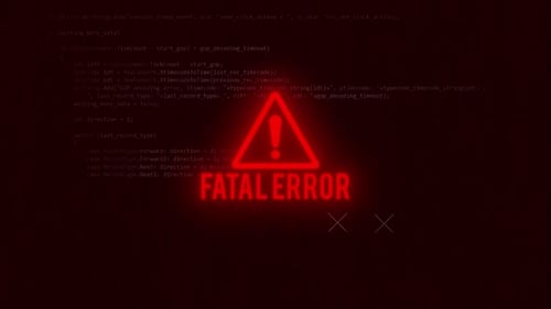 Digital Glitch Fatal Error Warning Animation