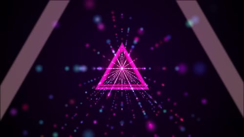 Boucle de tunnel à particules triangulaire rétro abstraite