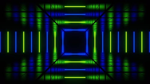 Blue And Green Lines Move To Center Background Vj Loop In 4K