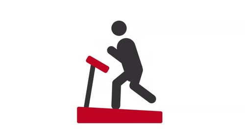 Animated Treadmill Runner Icon in Flat Design Style