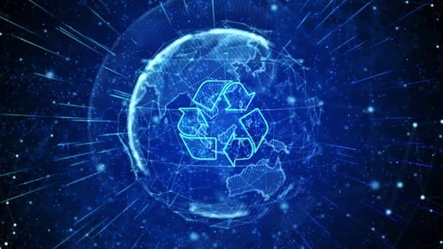 Recycle Digital Global Technology World Network Connections Hintergrund