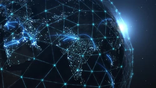 View from space of a beautiful sunrise over Asia, the sun rises over the Asian continent.